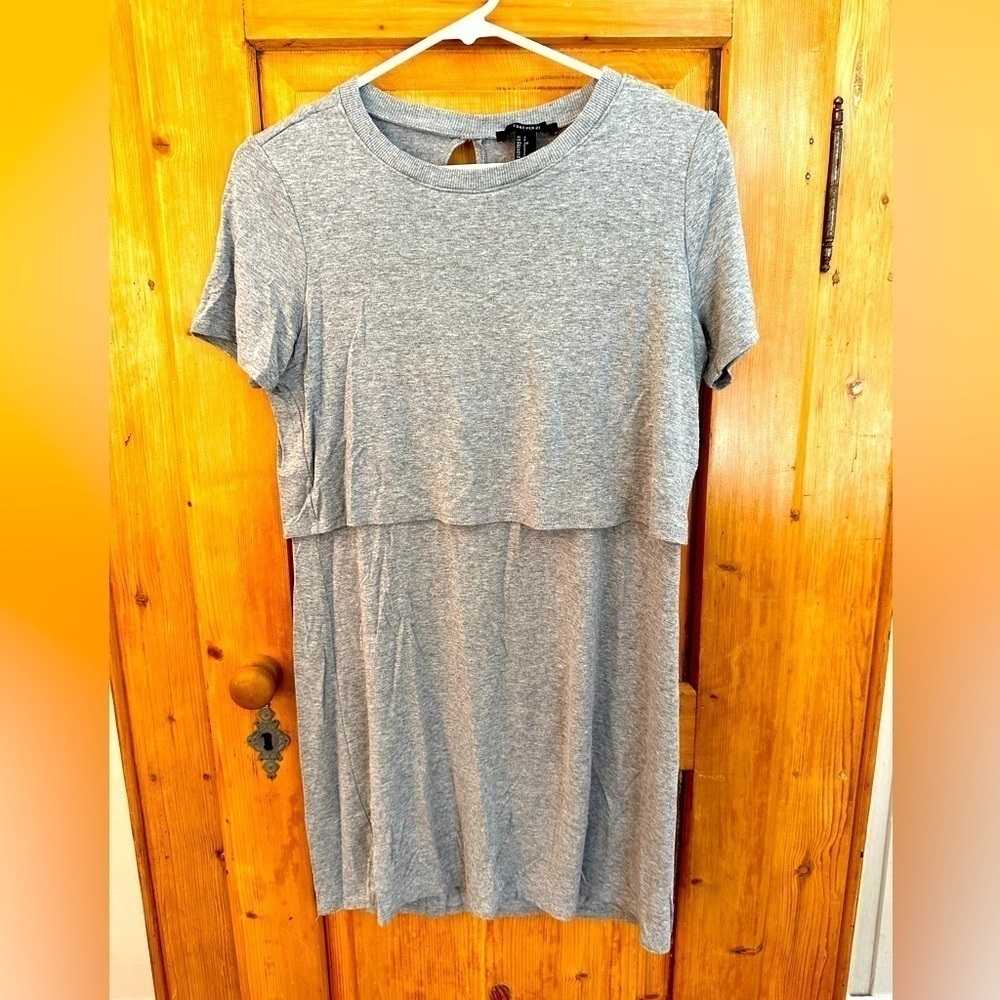 Forever 21 Gray Tee Shirt Open Back Dress Size Small.